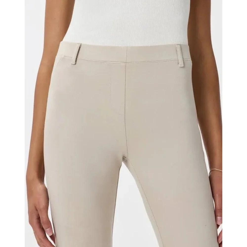 Quince Women's Ultra-Stretch Ponte Straight‎ Leg Pants Ecru Size Large NWT